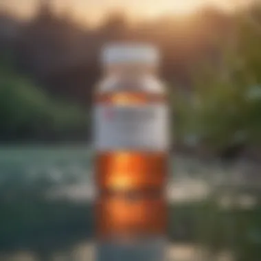 Amoxicillin for Aquatic Use A bottle of amoxicillin with aquatic background