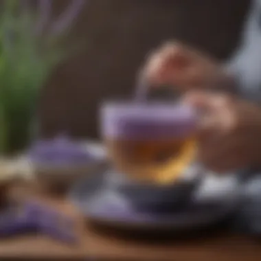 A person enjoying a lavender-infused herbal tea