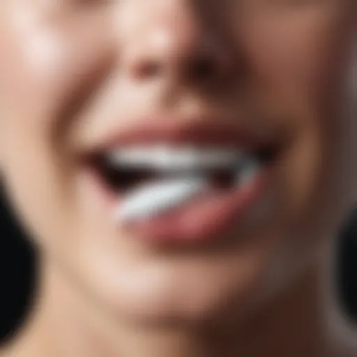 Close-up of toothpaste containing whitening agents