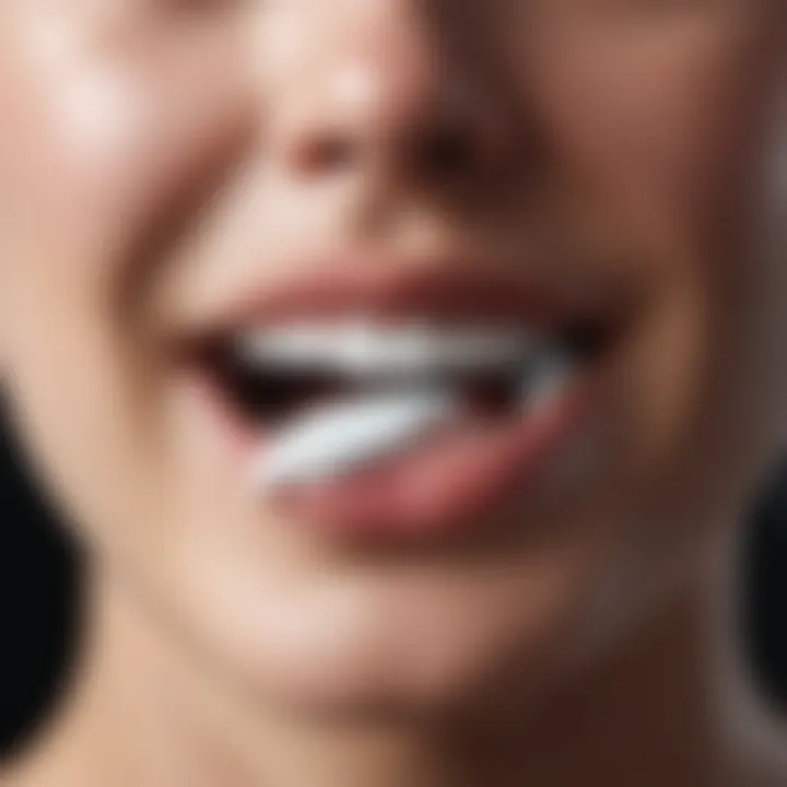 Close-up of toothpaste containing whitening agents