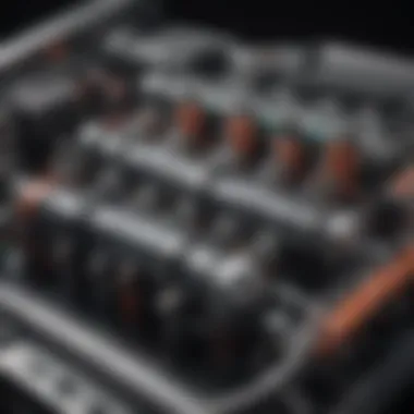 Battery System in BEVs An intricate view of a battery electric vehicle's battery system showcasing its components