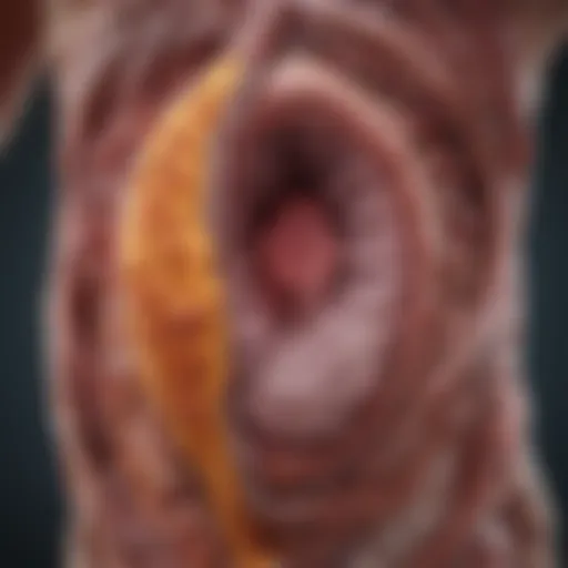 Diagram illustrating the pathophysiology of colon cancer metastasis to the liver