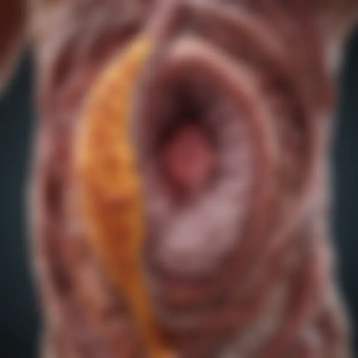 Diagram illustrating the pathophysiology of colon cancer metastasis to the liver