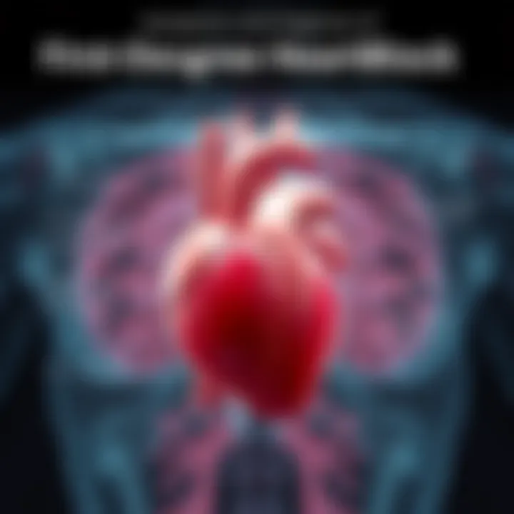 Infographic on first degree heart block symptoms and diagnosis