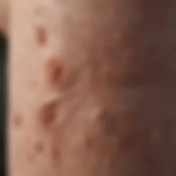 Close-up of dry, flaky skin affected by psoriasis