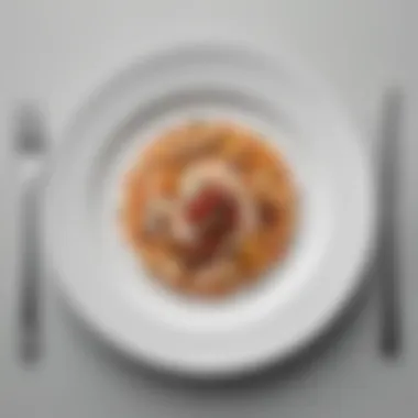 Plate with Minimal Food Portion A close-up view of a plate with a small portion of food, symbolizing loss of appetite.