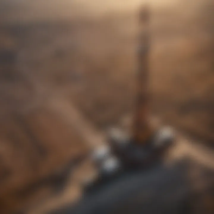 Aerial Perspective of Drilling Operations Aerial view of a drilling rig in an open landscape