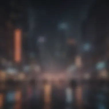 A nighttime cityscape highlighting air quality concerns.