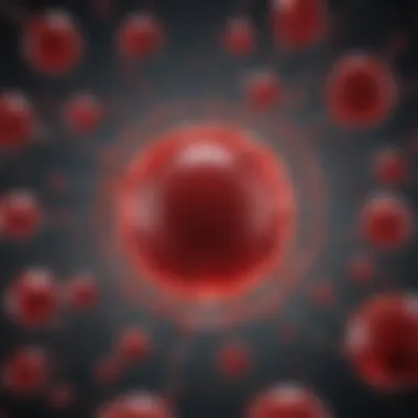 Illustration of blood platelets functioning in the bloodstream