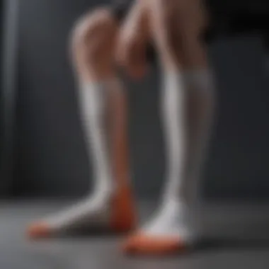 Individual engaging in activities wearing partial foot amputation socks