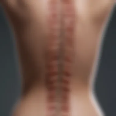 Illustration of spinal curvature associated with scoliosis
