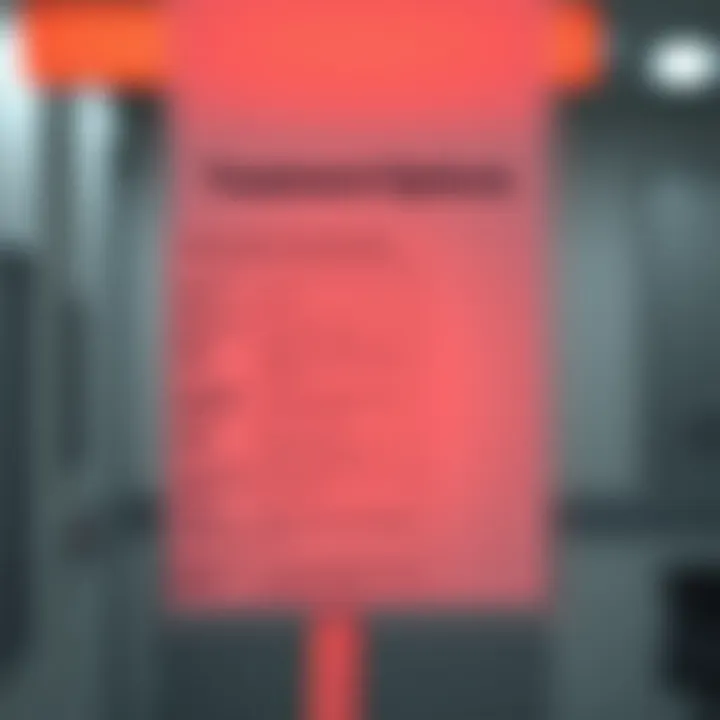 Chart outlining treatment options available for bowel infections