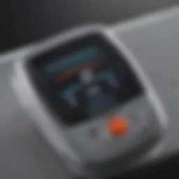 Close-up of a glucose meter displaying readings