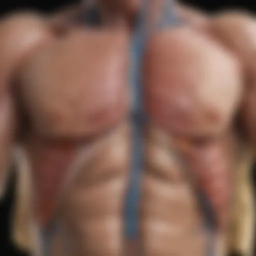Anatomical diagram illustrating the effects of excess growth hormone on various body systems