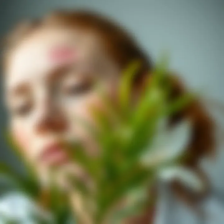 Transformative Effects on Skin Rashes Before and after images showing skin rash improvement with tea tree oil