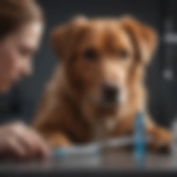 Dog receiving insulin injection