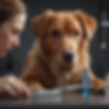 Administering Insulin to a Dog Dog receiving insulin injection