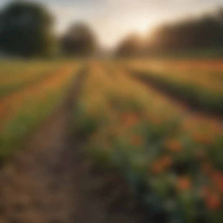 A diverse array of cover crops in a sustainable farm