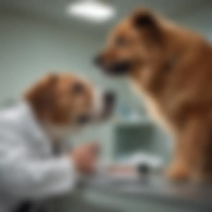 Veterinarian examining a dog