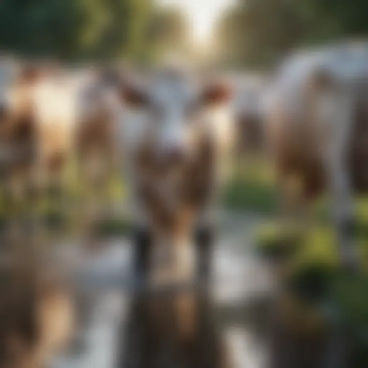 Healthy dairy herd in a pasture with water access