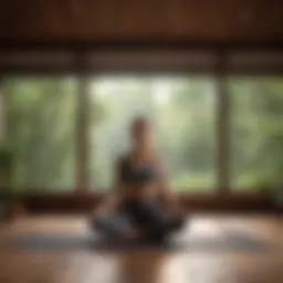A serene yoga setting with a view of nature promoting tranquility and heart health.